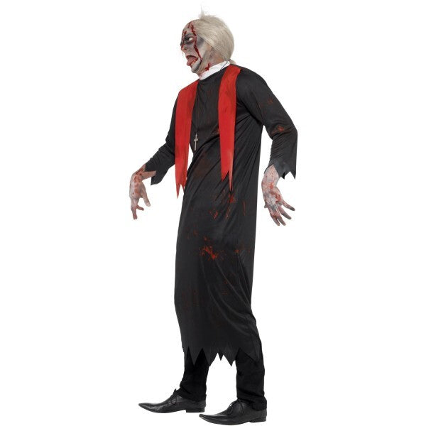 Smiffys Zombie High Priest costume black tunic cross necklace (British brand)