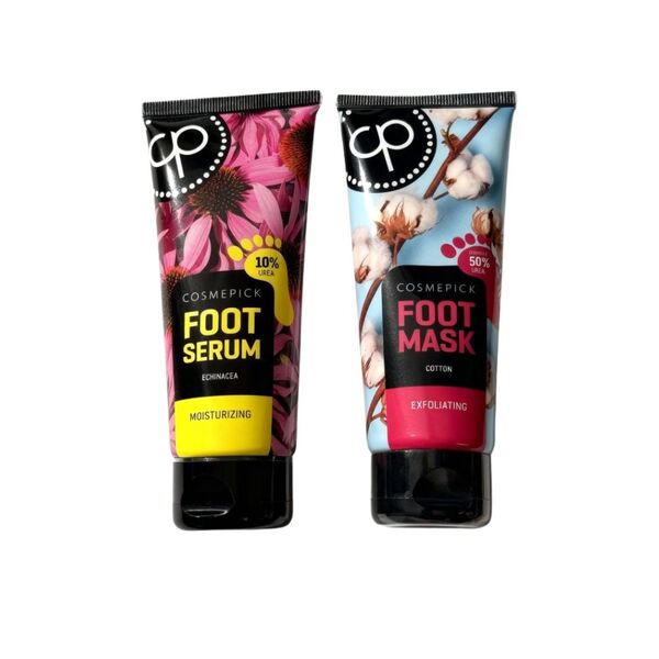 COSMEPICK cotton foot mask with echinacea serum 2x80ml, imported from the UK