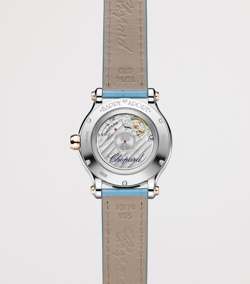 Chopard Happy Sport watch 33mm rose gold steel diamond (British brand)