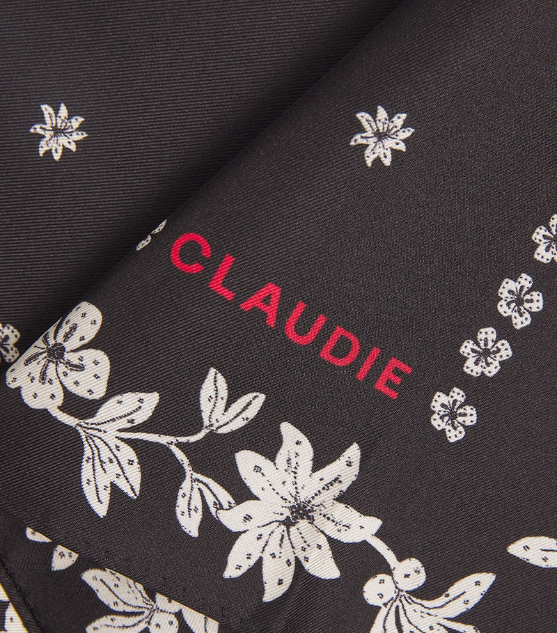 Claudie Pierlot silk floral neck scarf 65cm, imported from the UK