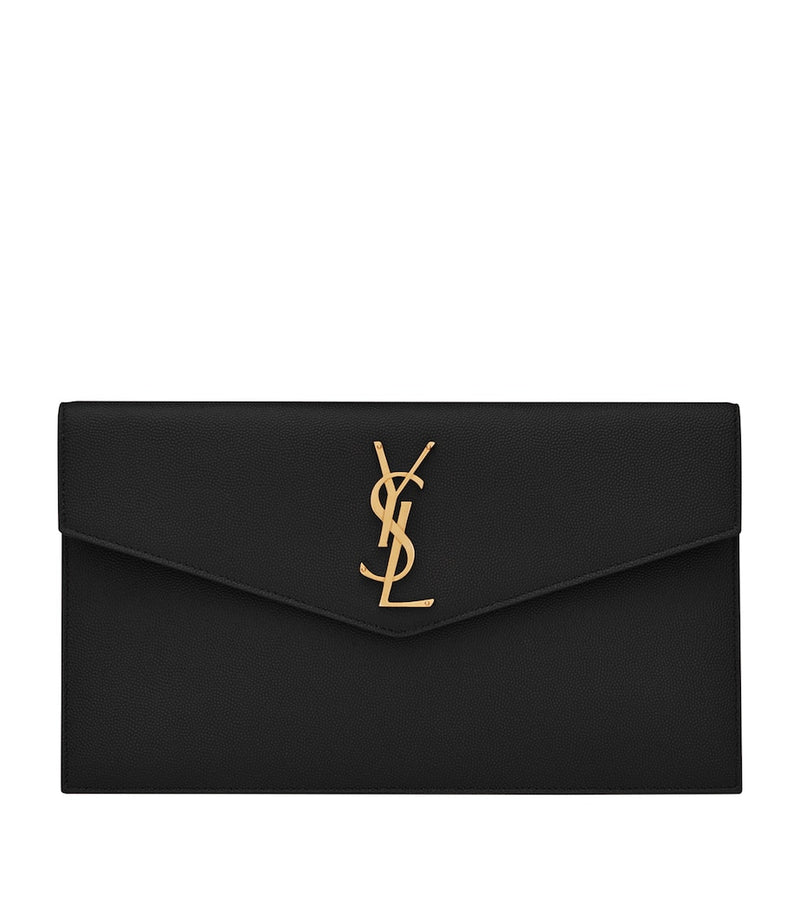 Saint Laurent Uptown clutch bag in grained leather, UK version
