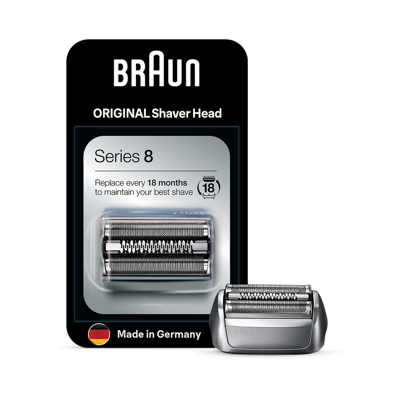 Braun Series 8 shaver head replacement silver, UK version