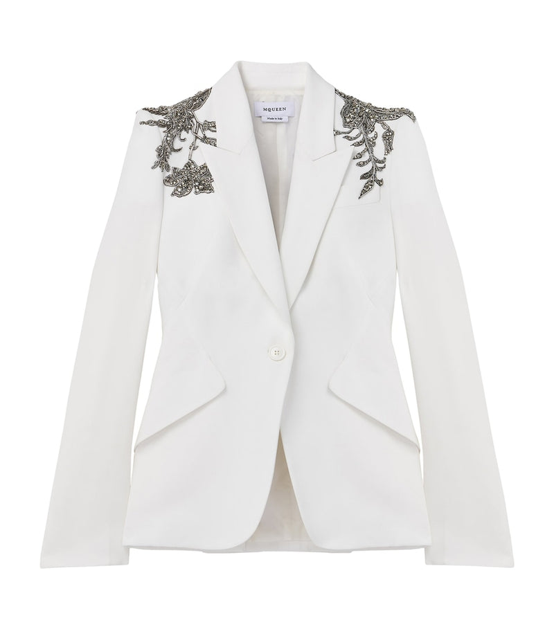 Wool Waistcoat with Lace Ruffles and Square Neckline