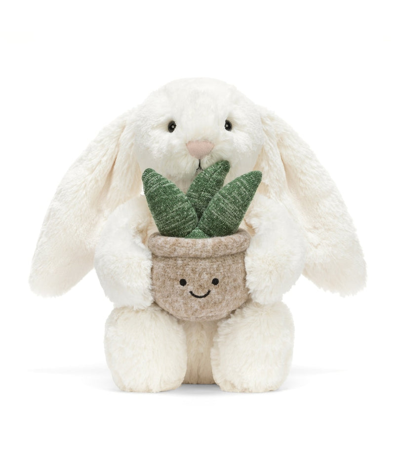 Jellycat plush bunny with plant 31cm, UK version