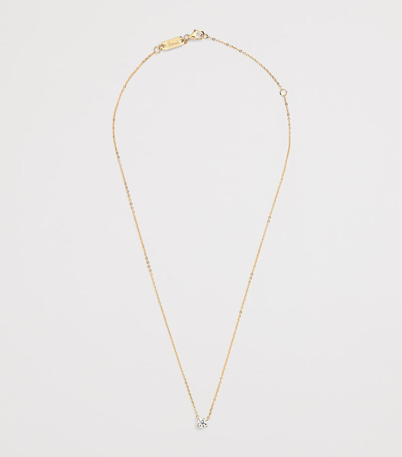 Harrods yellow gold diamond pendant necklace 0.50ct, imported from the UK