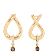 Harrods Astrid & Miyu Yellow Gold Diamond and Quartz Molten Hoop Earrings- Buy online at McGrocer