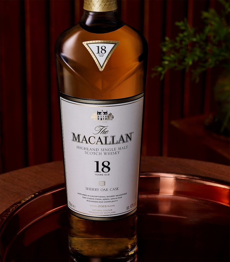 The Macallan 18-Year-Old Sherry Oak Single Malt Scotch Whisky 70cl (British brand)