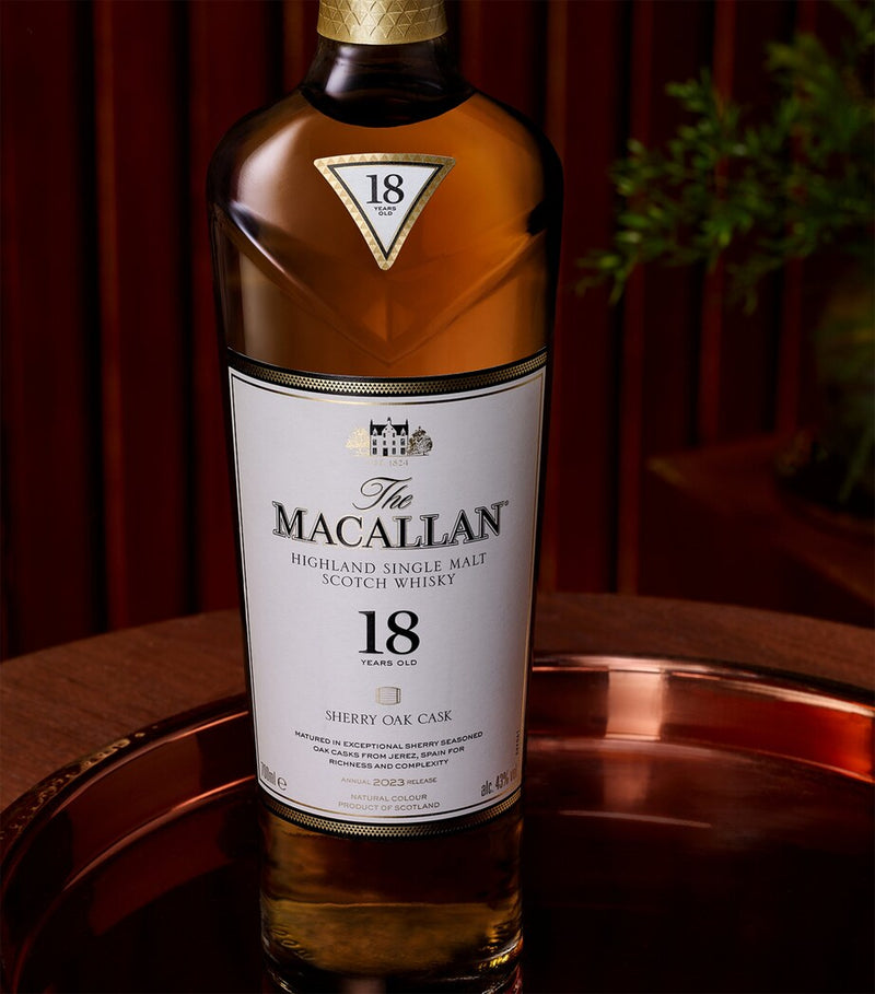 The Macallan 18-Year-Old Sherry Oak Single Malt Scotch Whisky 70cl (British brand)