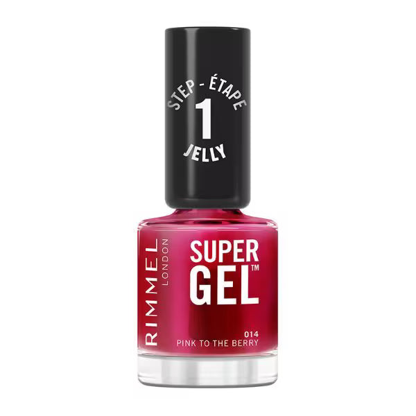 Rimmel Super Gel Jelly Gloss Nail Polish 014 Pink To The Berry, imported from the UK