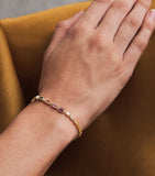 Suzanne Kalan rainbow sapphire rose gold bracelet, imported from the UK