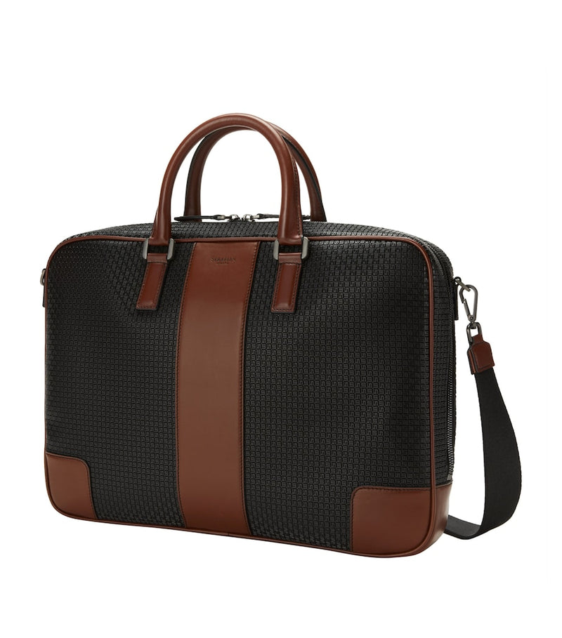 Serapian City briefcase with Stepan canvas, UK version