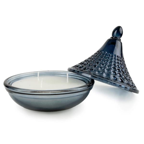 Candlelight Blue Jaisalmer tagine glass candle (British brand)
