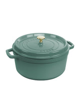 Harrods Staub Round Cocotte Cast Iron Casserole Dish (26cm)- Buy online at McGrocer