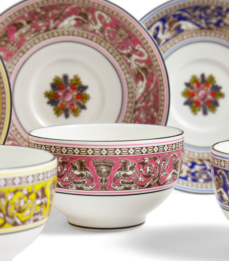 Wedgwood Florentine tea bowls and saucers set of 6 (British brand)