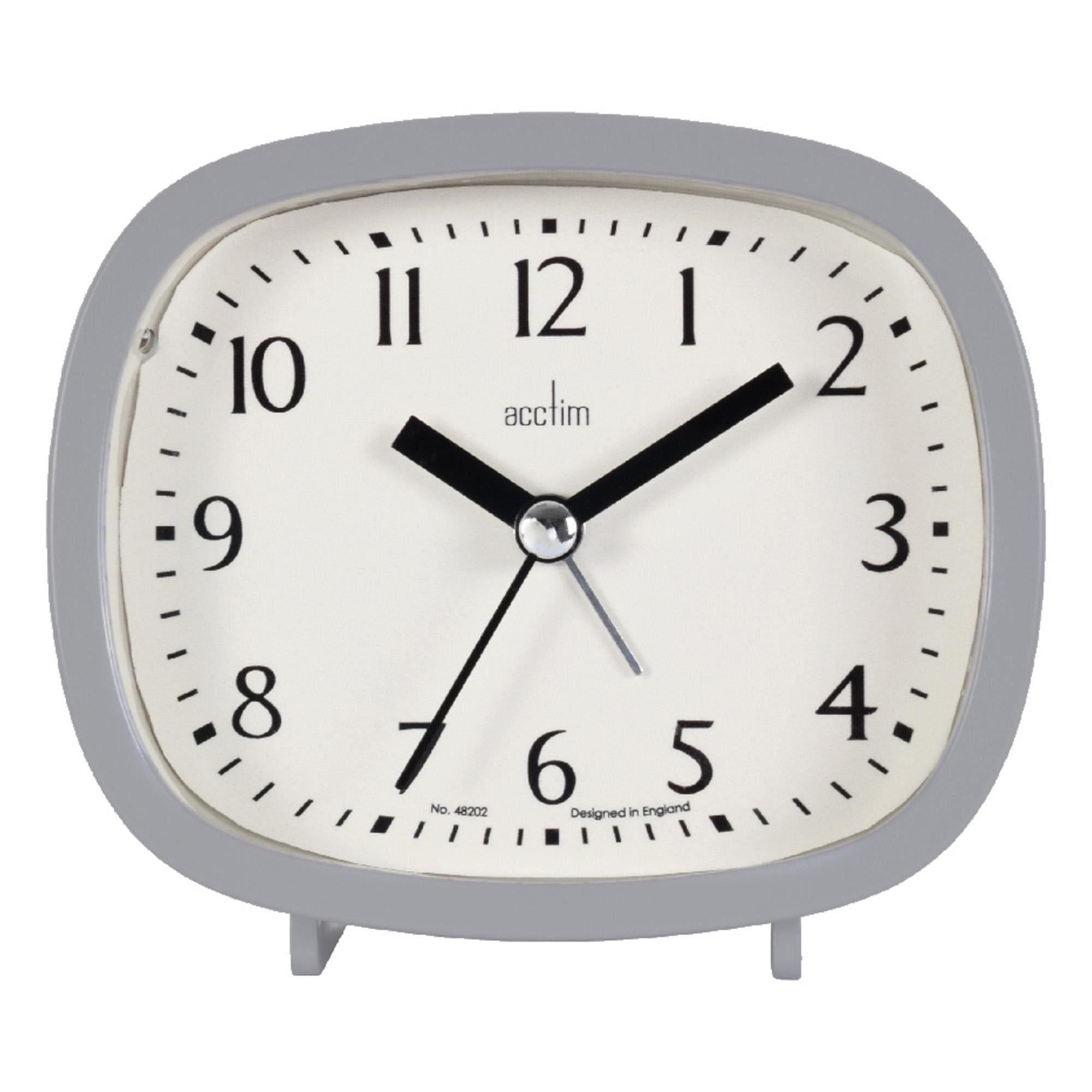 Acctim Hilda Retro Alarm Clock - Pigeon Grey - McGrocer