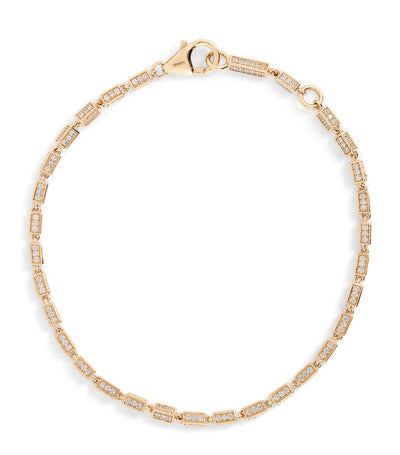 Harrods Suzanne Kalan Rose Gold and Diamond Small Block Chain Bracelet- Buy online at McGrocer