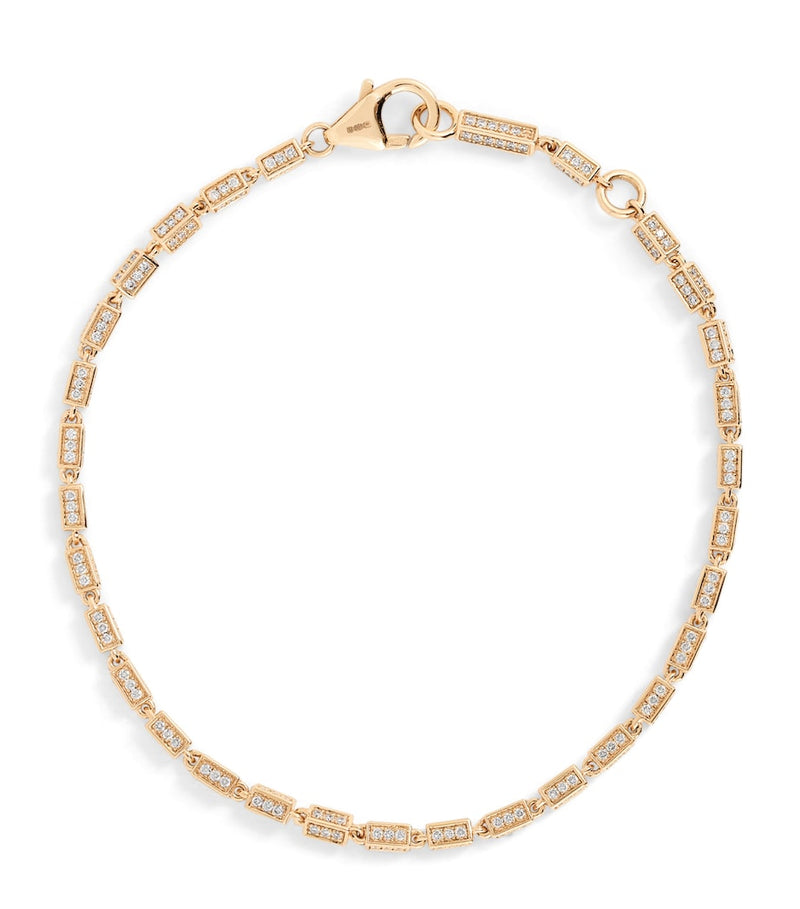 Suzanne Kalan rose gold diamond block chain bracelet - British product