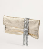 Jimmy Choo Zandra leather crystal clutch bag - British product