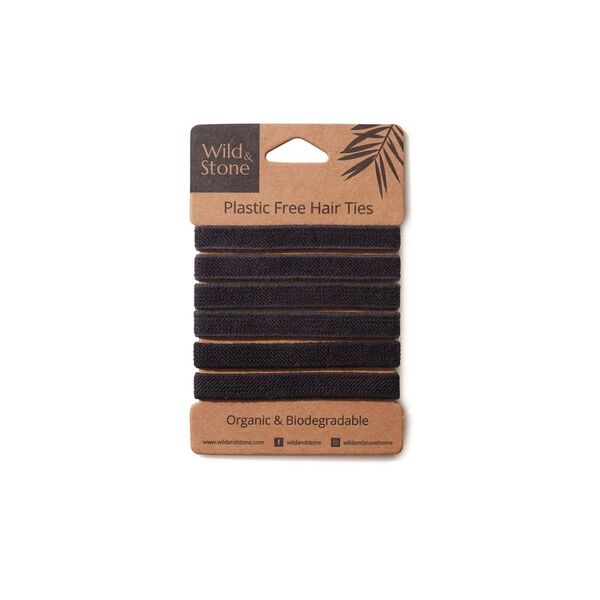Wild & Stone | Plastic Free Hair Ties - 6 Pack - MultiColour GOODS Superdrug Black
