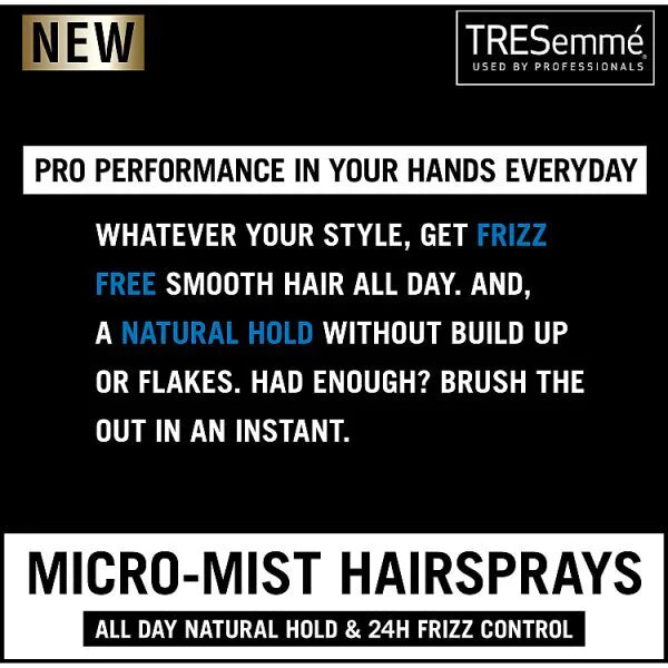 Tresemme Freeze Hold Hairspray 100ml bottle (British brand)