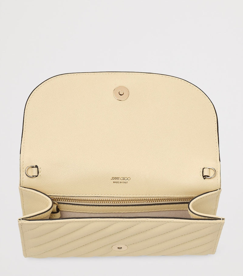 Jimmy Choo Curve chain wallet with monogram, imported from the UK