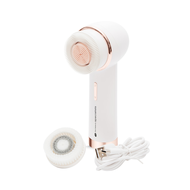 Rio PURE CLEANSE facial brush with two heads, imported from the UK