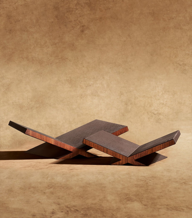 Assouline Culture bookstand walnut leather (British brand)