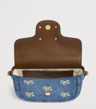 Valentino Garavani embroidered Locò shoulder bag denim, UK version