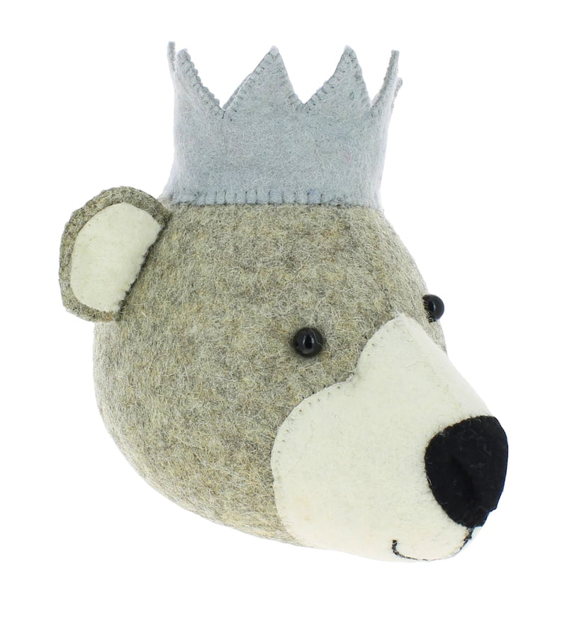 Fiona Walker wool bear head decoration 23cm - British product