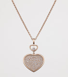 Chopard Happy Hearts rose gold diamond pendant necklace - British product
