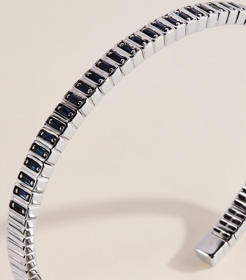 Suzanne Kalan white gold and sapphire inlay bangle, UK version