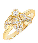 Harrods Chaumet Yellow Gold and Diamond Bee de Chaumet Ring- Buy online at McGrocer