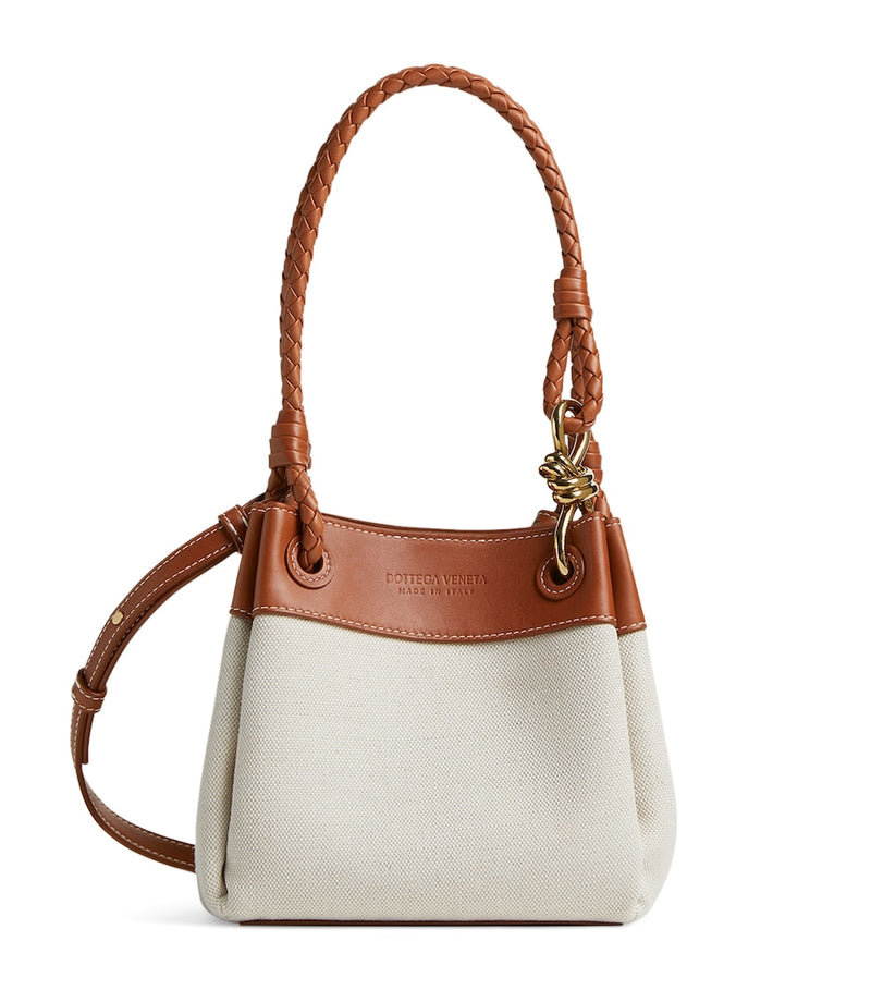 Bottega Veneta small canvas parachute shoulder bag (British brand)