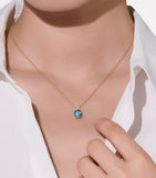 Pomellato Nudo blue topaz diamond necklace, imported from the UK