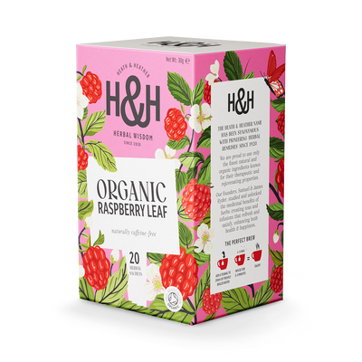 Holland & Barrett Heath & Heather Organic Raspberry Leaf Herbal Tea 20 Tea Bags- Buy online at McGrocer