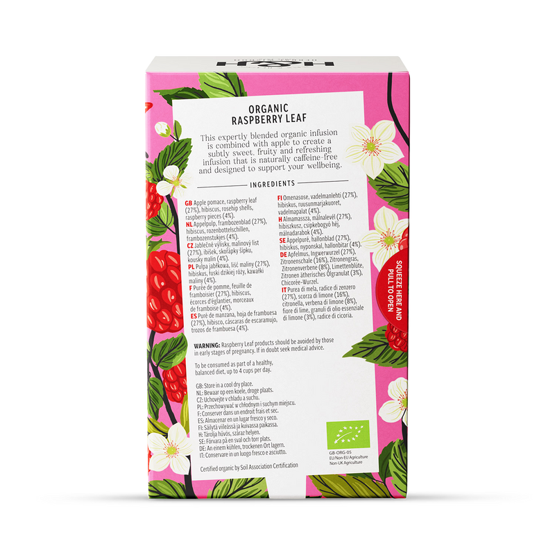 Heath & Heather organic raspberry leaf tea bags 20, UK version