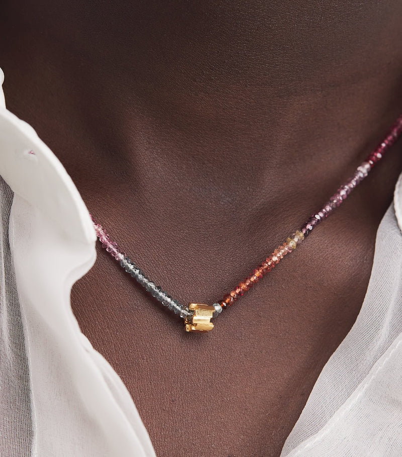 Suzanne Kalan rose gold and tourmaline beaded necklace, imported from the UK