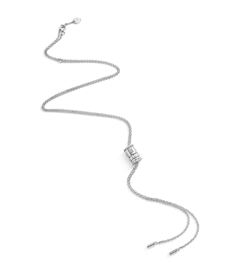 MARLI New York white gold diamond cravat necklace 90cm - British product