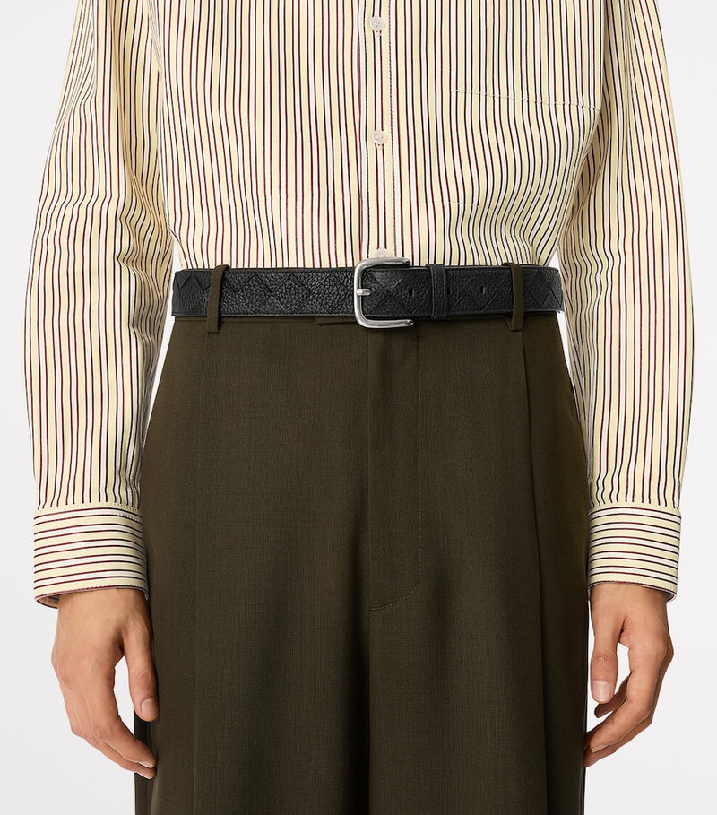 Bottega Veneta Intrecciato grained leather belt, UK version