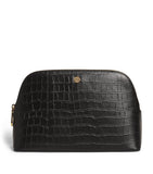 Harrods large croc-embossed leather cosmetics bag (British brand)
