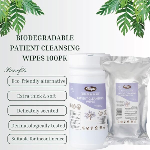 Nilaqua patient cleansing wipes 200 count - British product