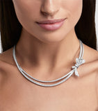 Graff white gold diamond bow necklace, UK version