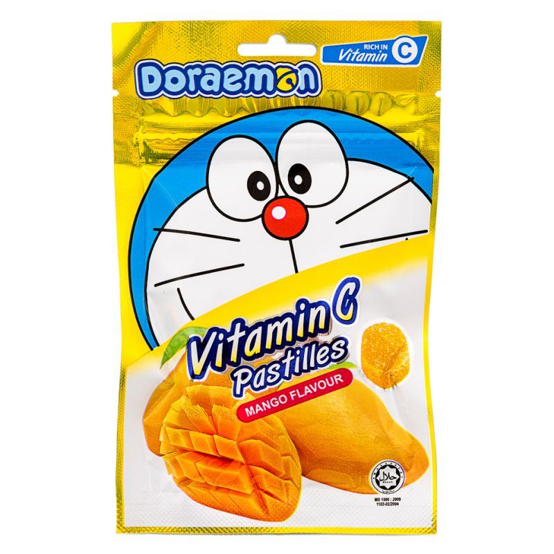 Big Foot Doraemon vitamin C pastilles mango flavour, imported from the UK