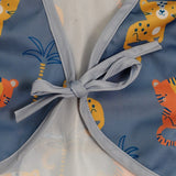 Ziggle baby coverall bib tigers and leopards print - British product