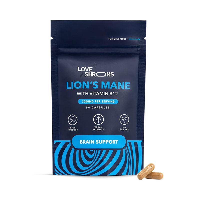 Love Health Lion's Mane mushroom supplement 60 capsules, UK version