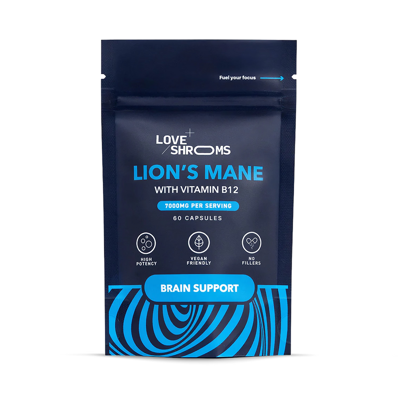 Love Health Lion's Mane mushroom supplement 60 capsules, UK version