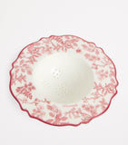 Bone China Tea Strainer with Floral and Fauna Design Approximately 12cm Wide x 3cm High