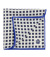 Harrods Dunhill Mulberry Silk Geometric Flower Medallion Pocket Square- Buy online at McGrocer