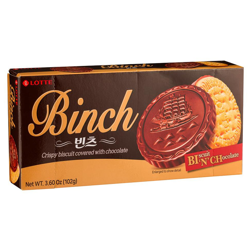 Lotte Binch crispy biscuit with chocolate (British brand)