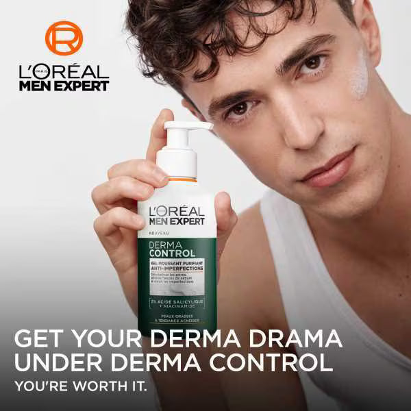 L'Oreal Paris men derma control cleansing gel 260ml, UK version